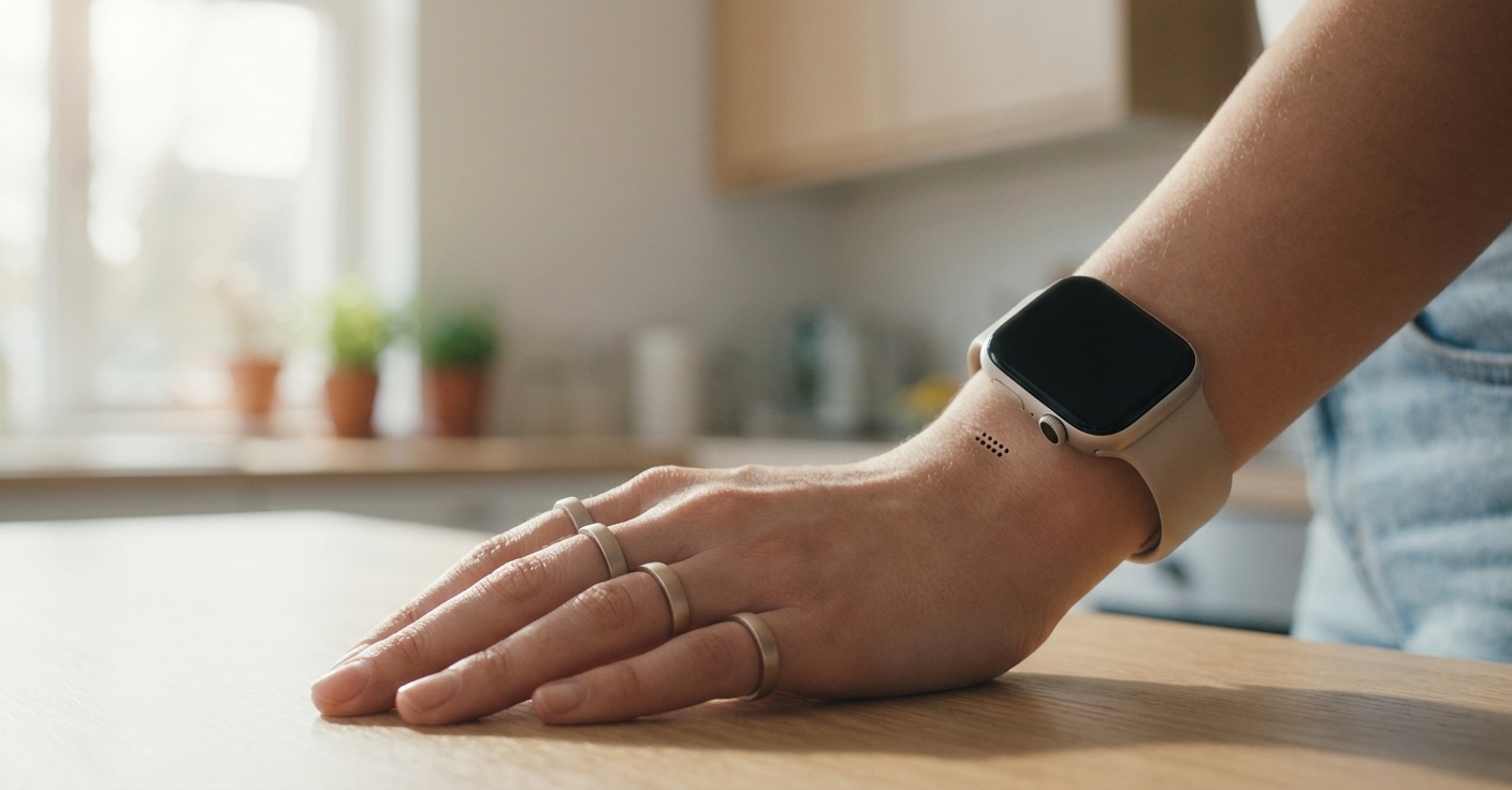 MySigner wearable: minimal smart rings on every finger and an Apple-Watch-style watch with a built-in speaker